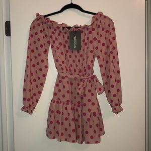 Pink off the shoulder dress